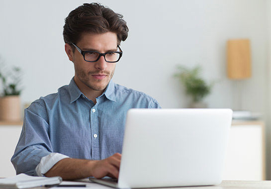 Man working on a computer
