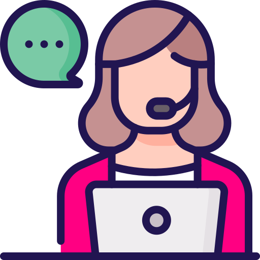 Customer service agent assisting a client via chat on a computer.