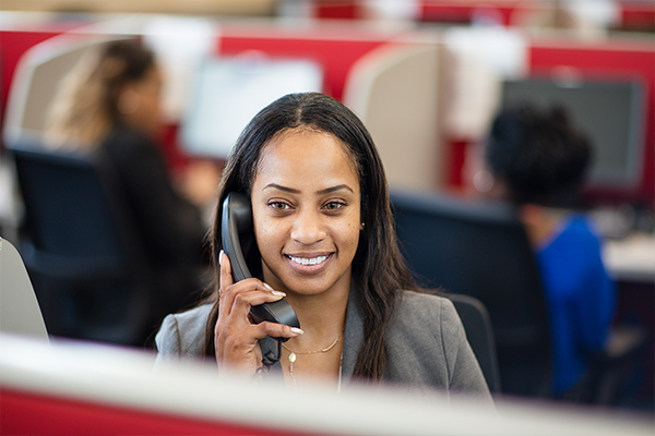 Business woman on a business call 